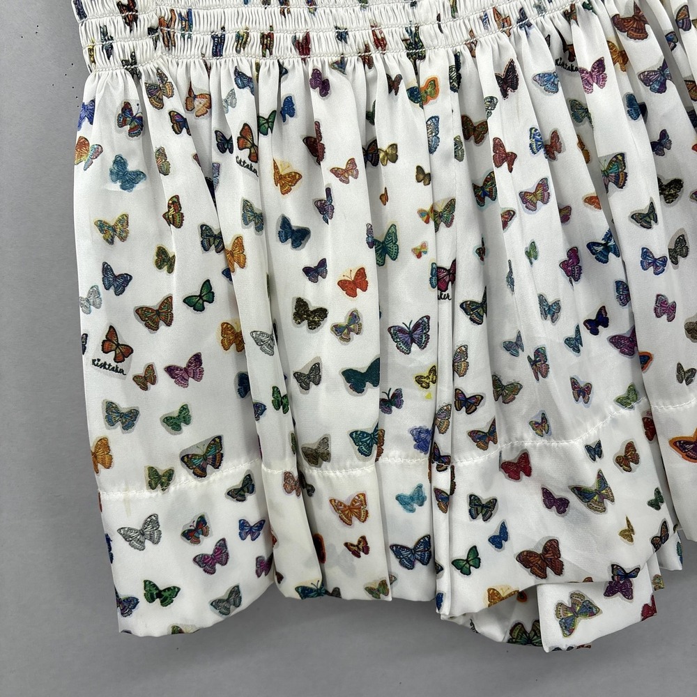 Koch Shorts Womens XS White Butterfly Print Smocked High Waist Made In USA - Picture 4 of 13